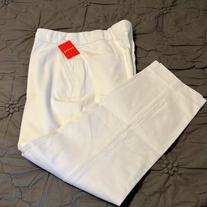 NWT Spanx Classic White Silver Linings Slim Straight Pants Size L large